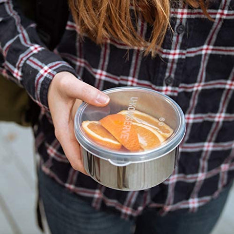 U Konserve oven-safe bento box withstands heat up to 300°F for flexible cooking.