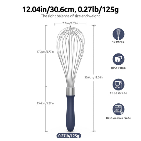 U-Taste balloon whisk mixes sauces and dressings smoothly.