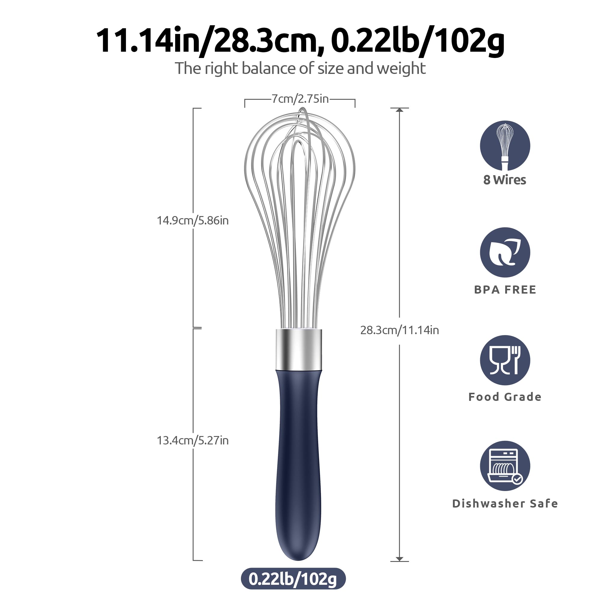 U-Taste balloon whisk sealed base prevents leaks.