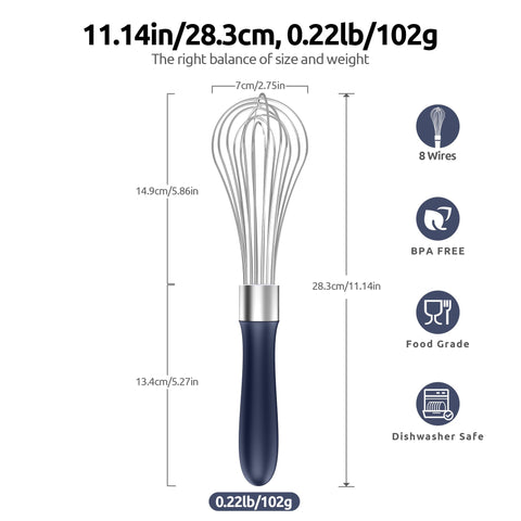 U-Taste balloon whisk sealed base prevents leaks.