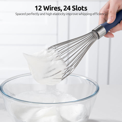 U-Taste balloon whisk silicone handle provides a comfortable, non-slip grip.