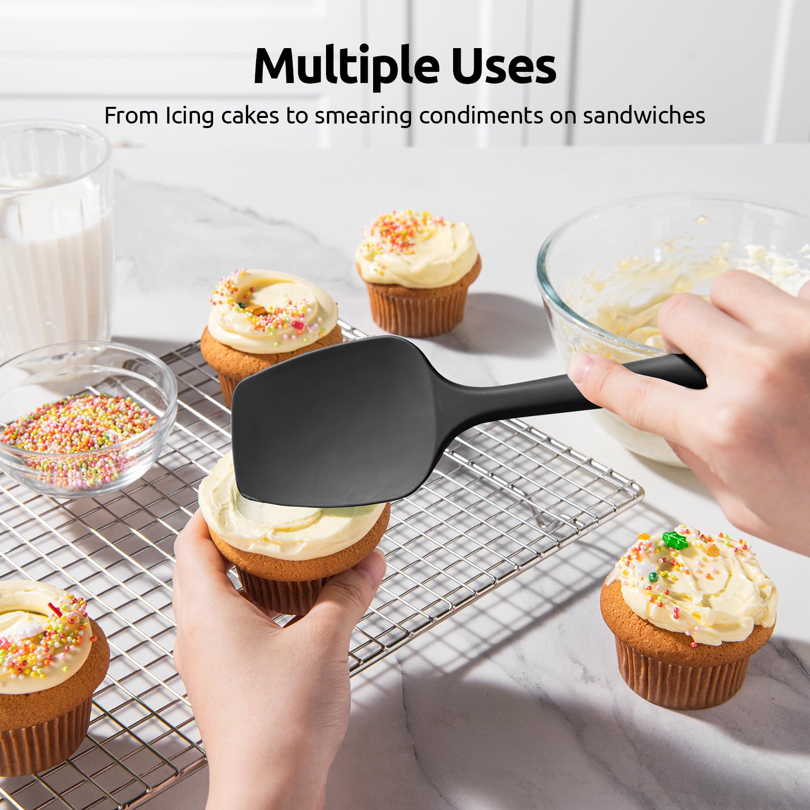 U-Taste comfortable handle stays cool while stirring and scraping