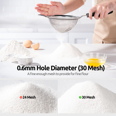Medium 5.5-inch strainer positioned over a bowl during cooking