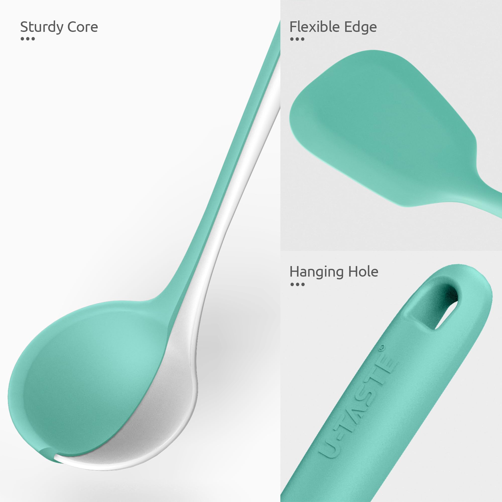 U-Taste dishwasher-safe silicone utensils simplify cleaning after cooking.