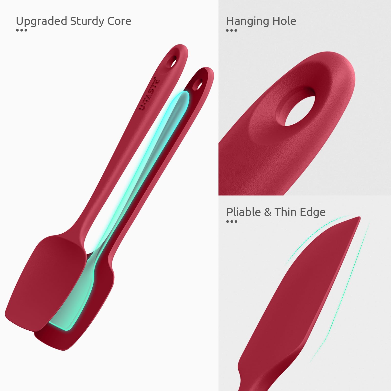 U-Taste dishwasher-safe spatula set for easy cleanup after cooking.
