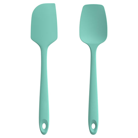 U-Taste flat spatula Aqua Sky head for smooth scraping and mixing.