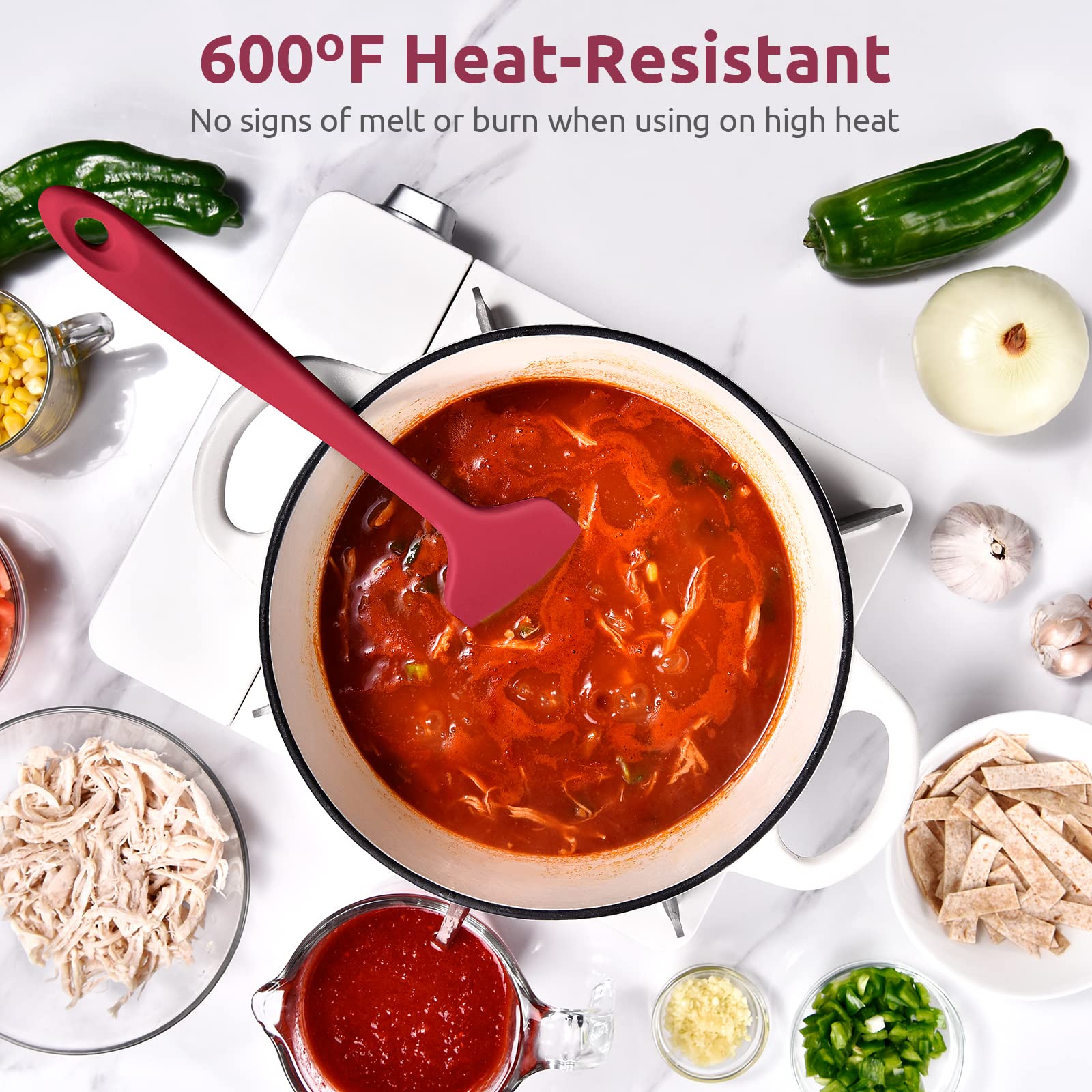 U-Taste flexible silicone spatula cleaning bowls and pans thoroughly