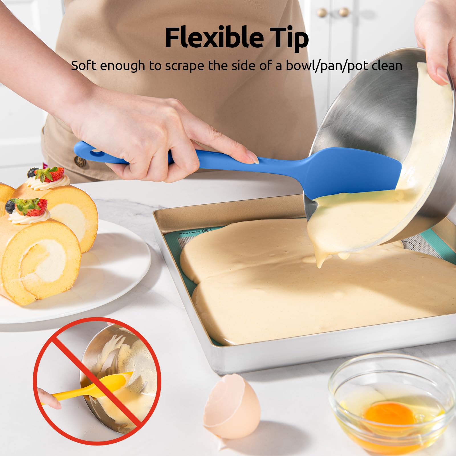 U-Taste flexible blade and solid handle enable precise scraping.