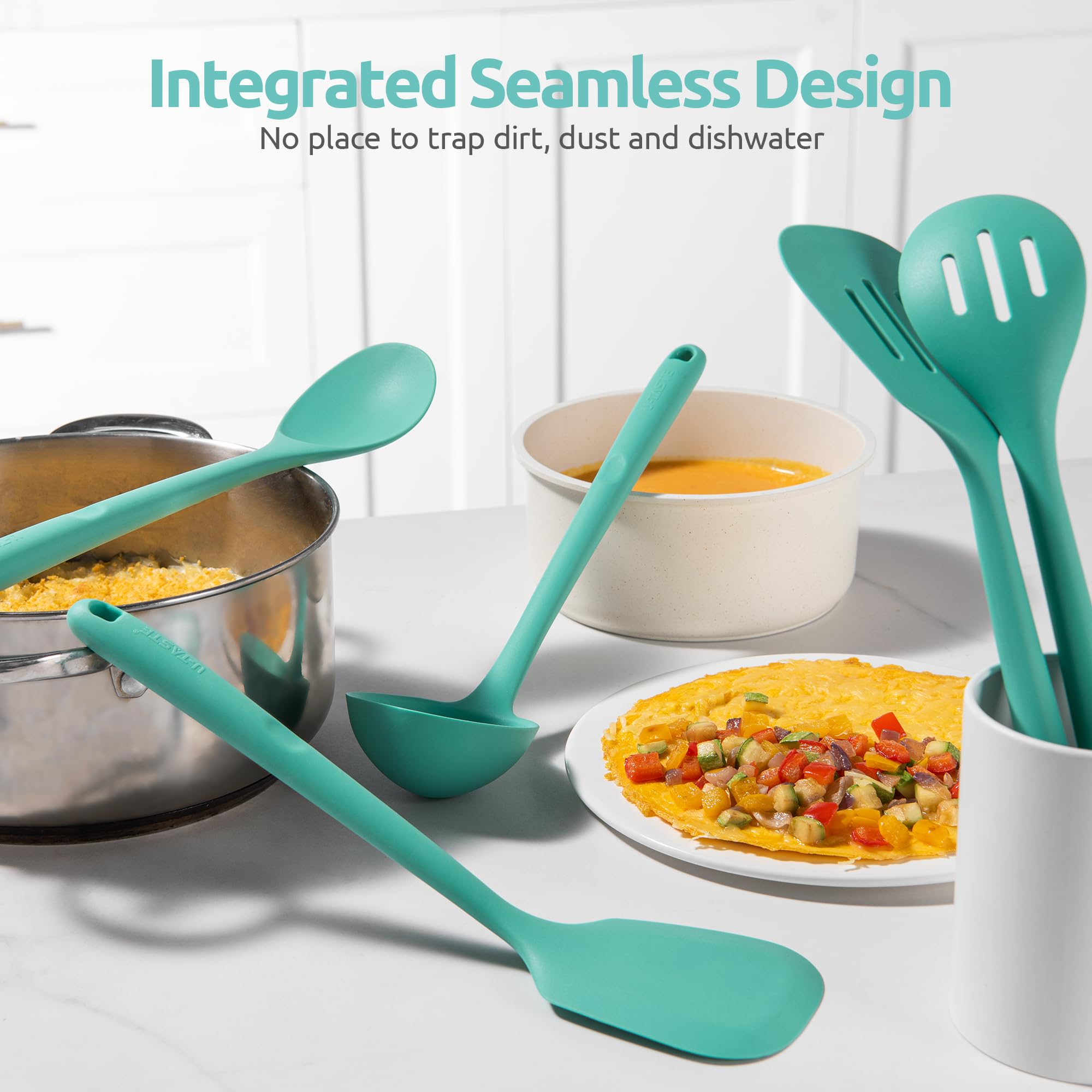 U-Taste aqua-sky set blends style with practical kitchen performance.