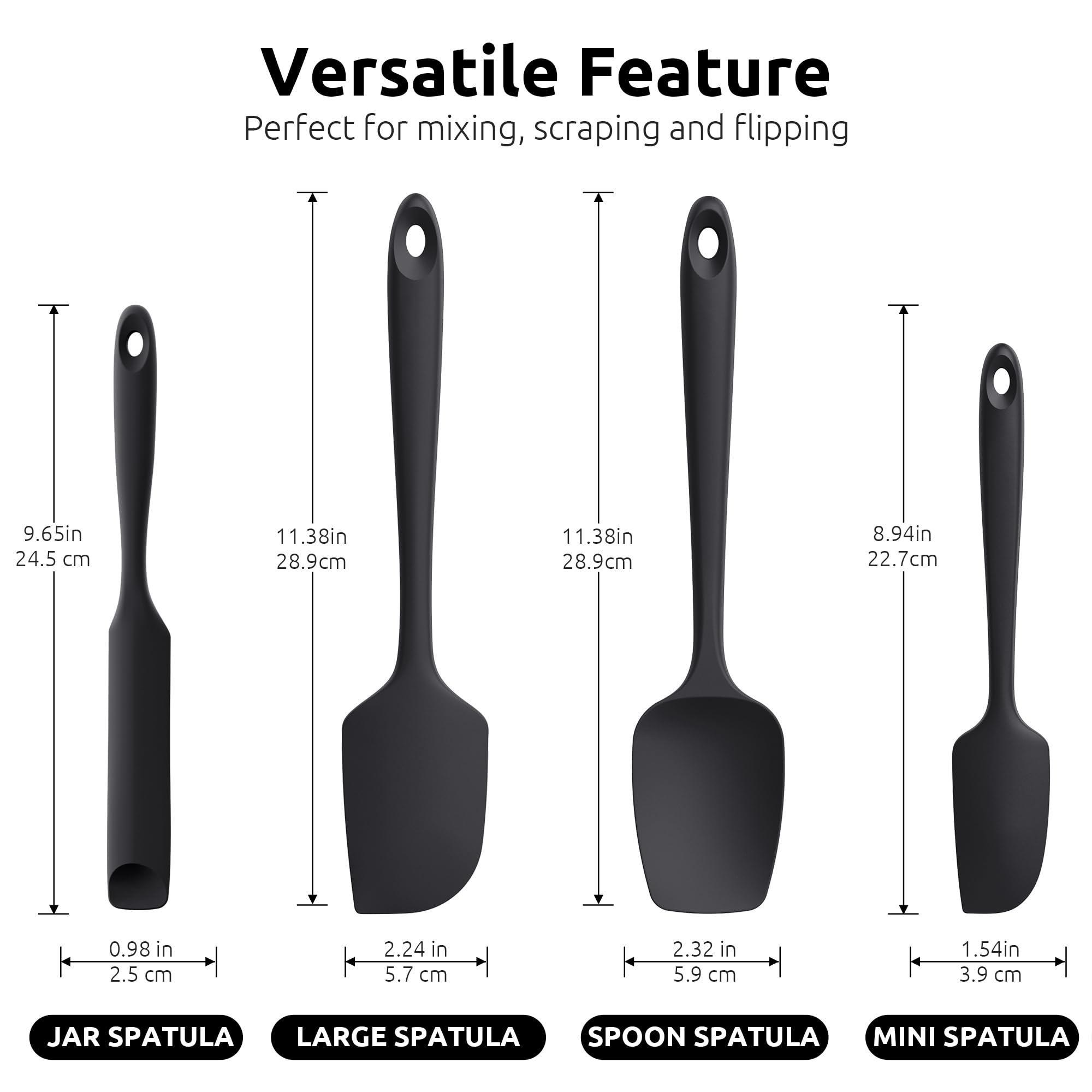 U-Taste spatula with reinforced core for thick dough and batter