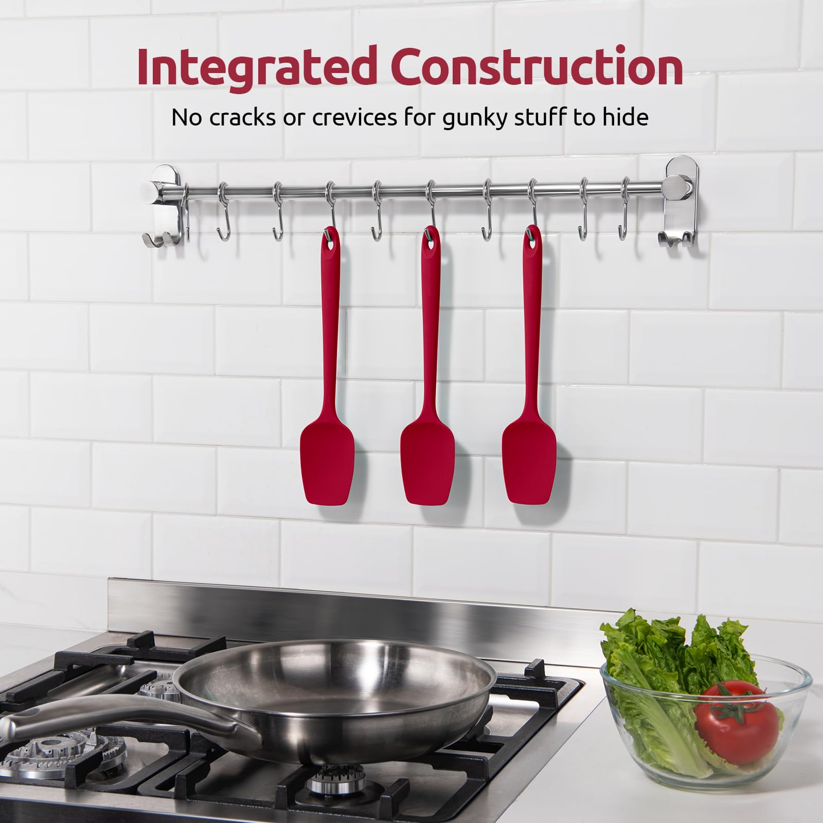 U-Taste set displayed on kitchen counter in red