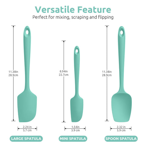 U-Taste Aqua Sky spatula pair showing flexible tip for safe nonstick use