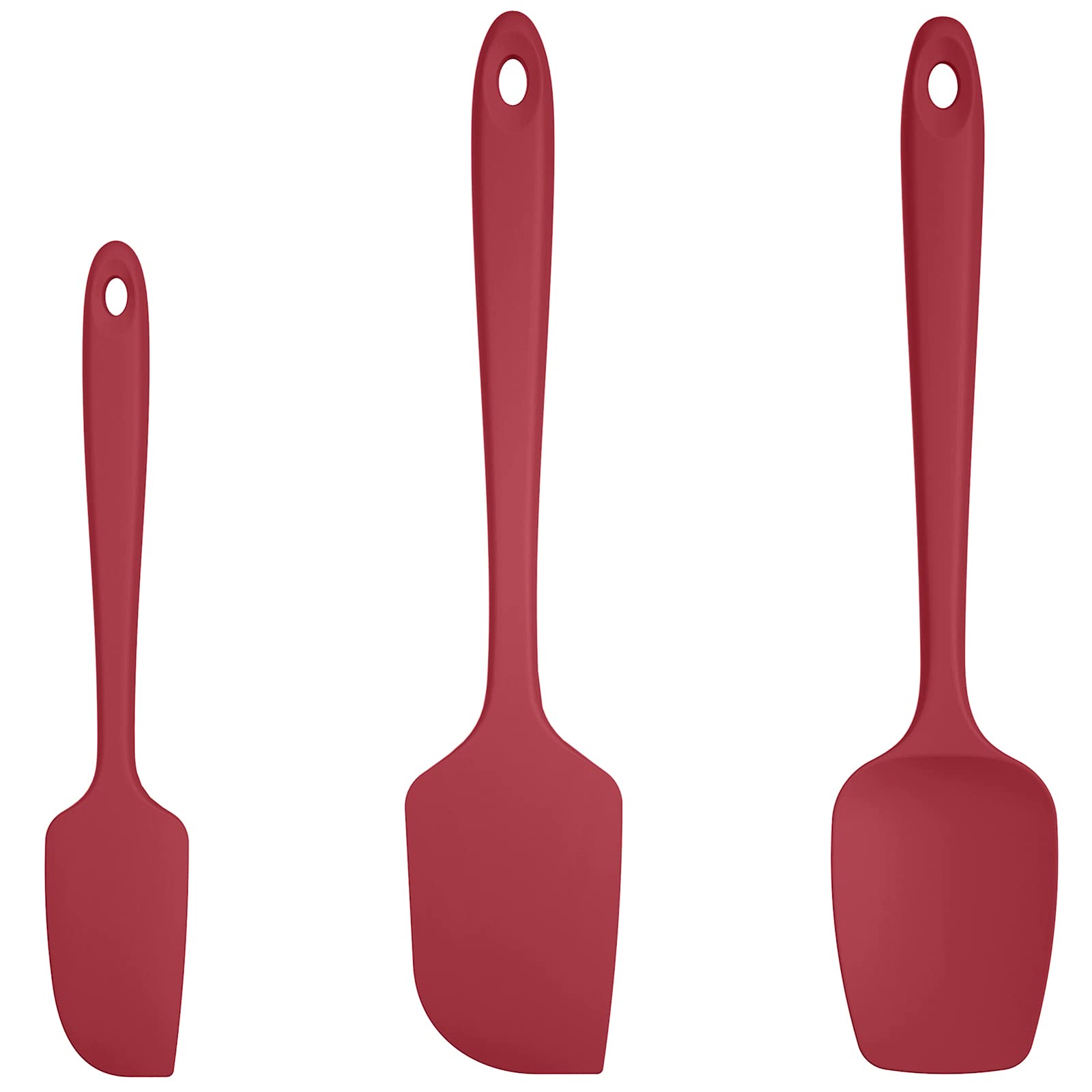 U-Taste red silicone spatula set, heat resistant up to 600°F for high-heat cooking.