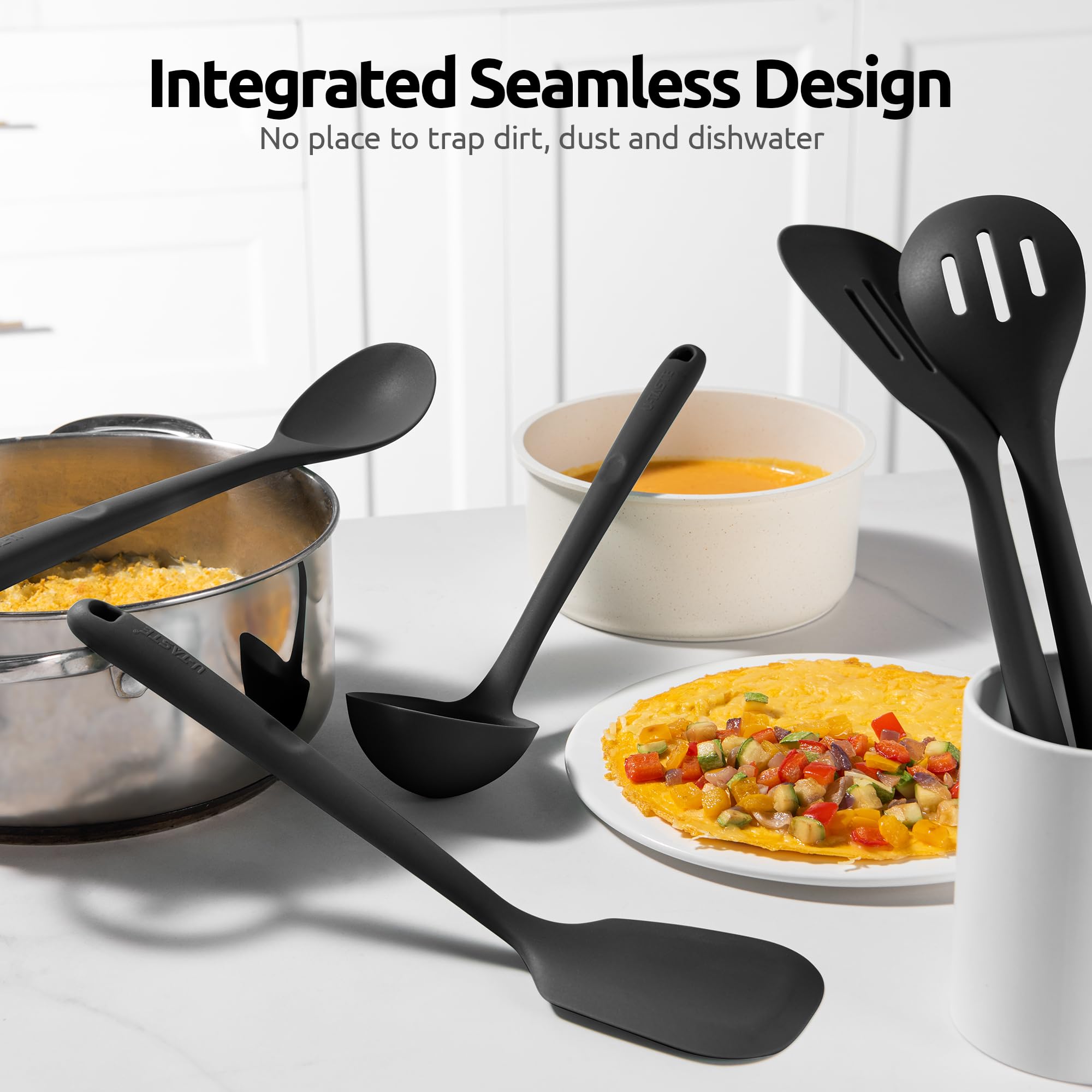 U-Taste black silicone tools add a sleek kitchen look.