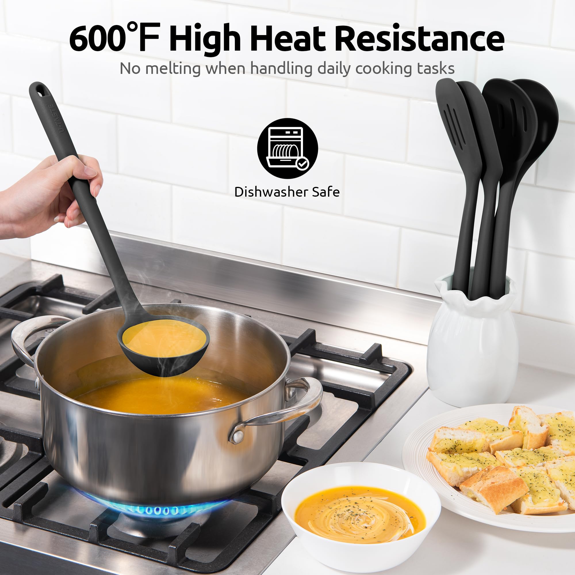 U-Taste utensil set is dishwasher safe for easy cleanup.