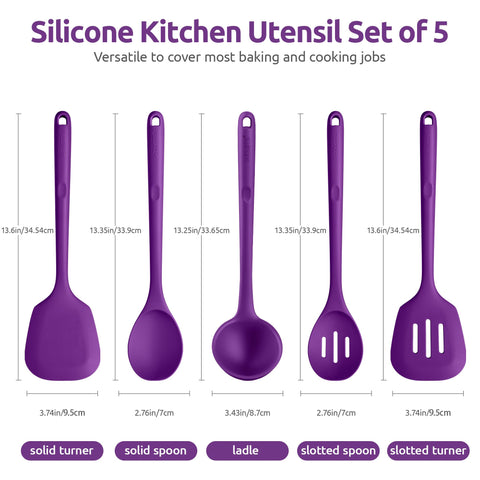 U-Taste silicone turner in purple for high-heat cooking without scratching pans