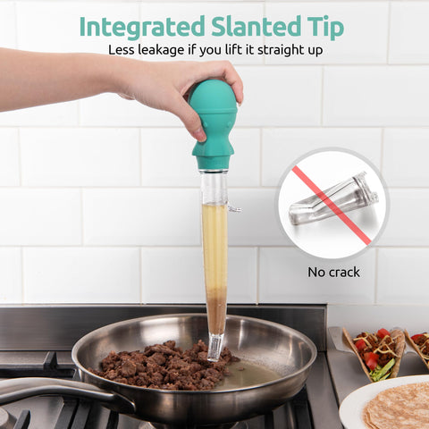 U-Taste slanted tip reaches hard to reach spots for even coating