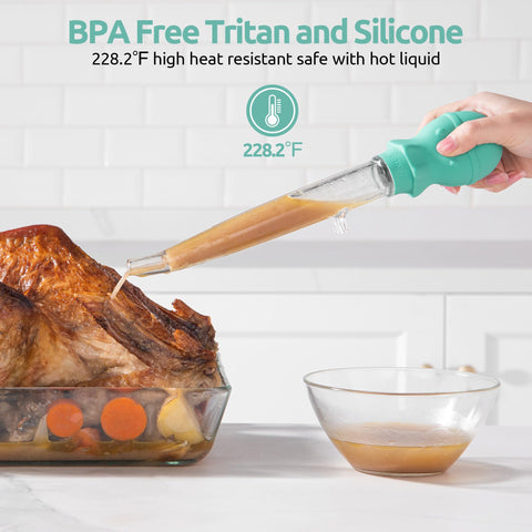 U-Taste translucent Tritan body shows juices clearly during basting