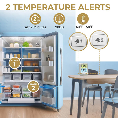 U UNNI thermometer with foldable stand offers on-table placement and stable readings.