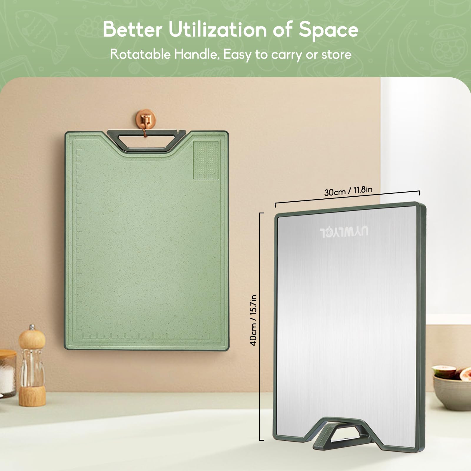 UYWLYCL rotating handle enables upright drying and compact storage