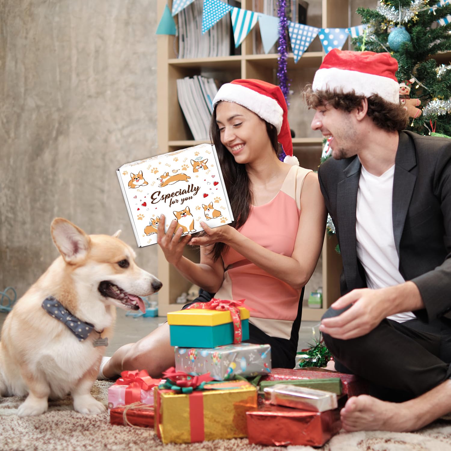 UAREHIBY corgi gift box packaging presents a neat unboxing experience