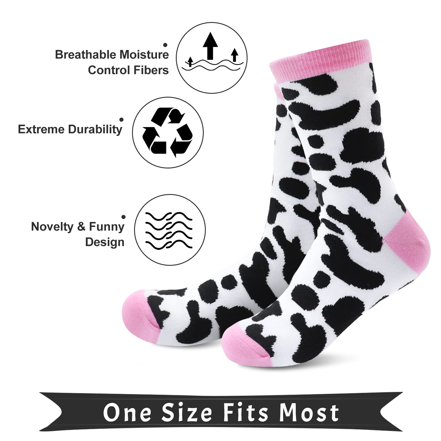 UAREHIBY cow print cosmetic bag; portable travel essential.