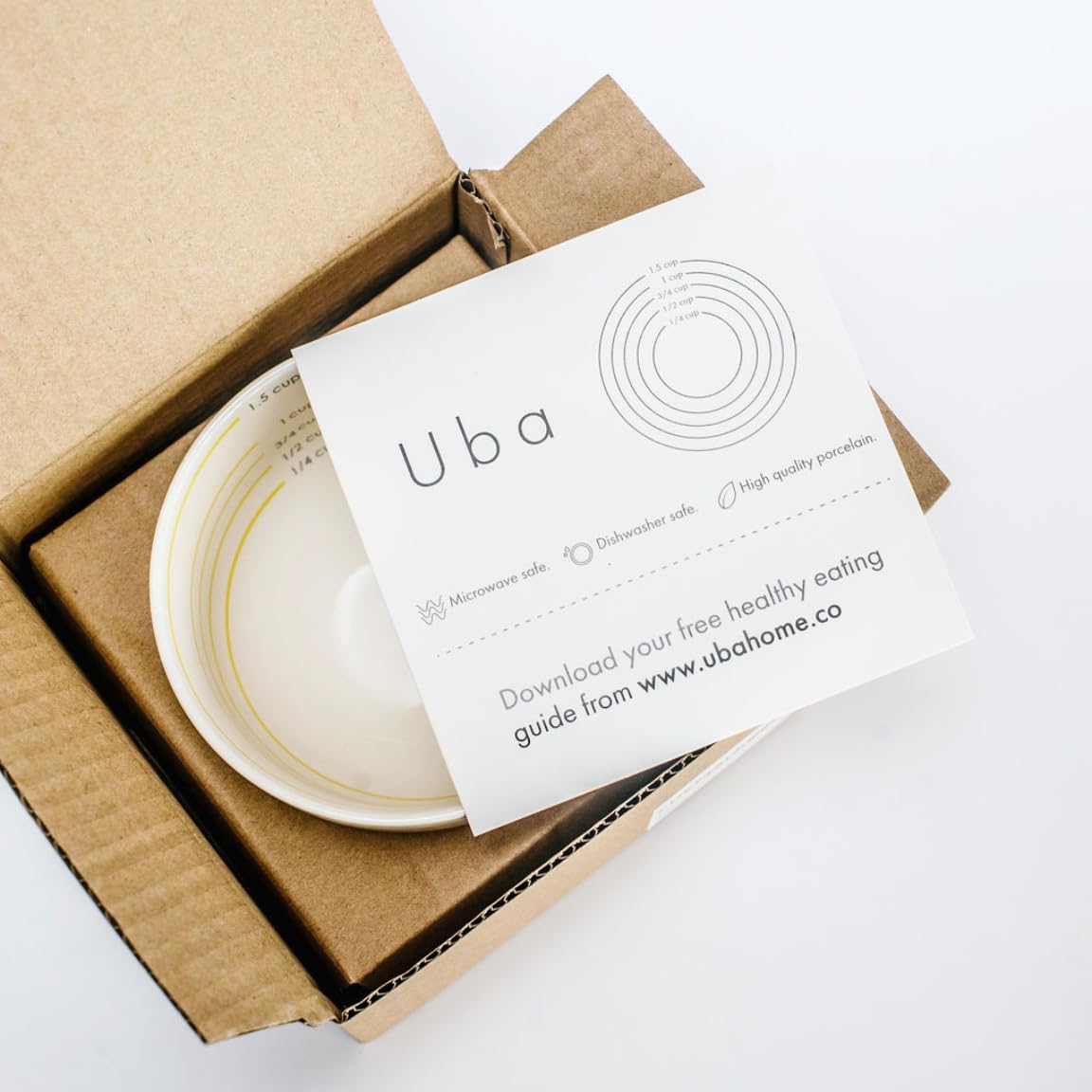 Uba Portion Control Bowl pairs with other Uba products