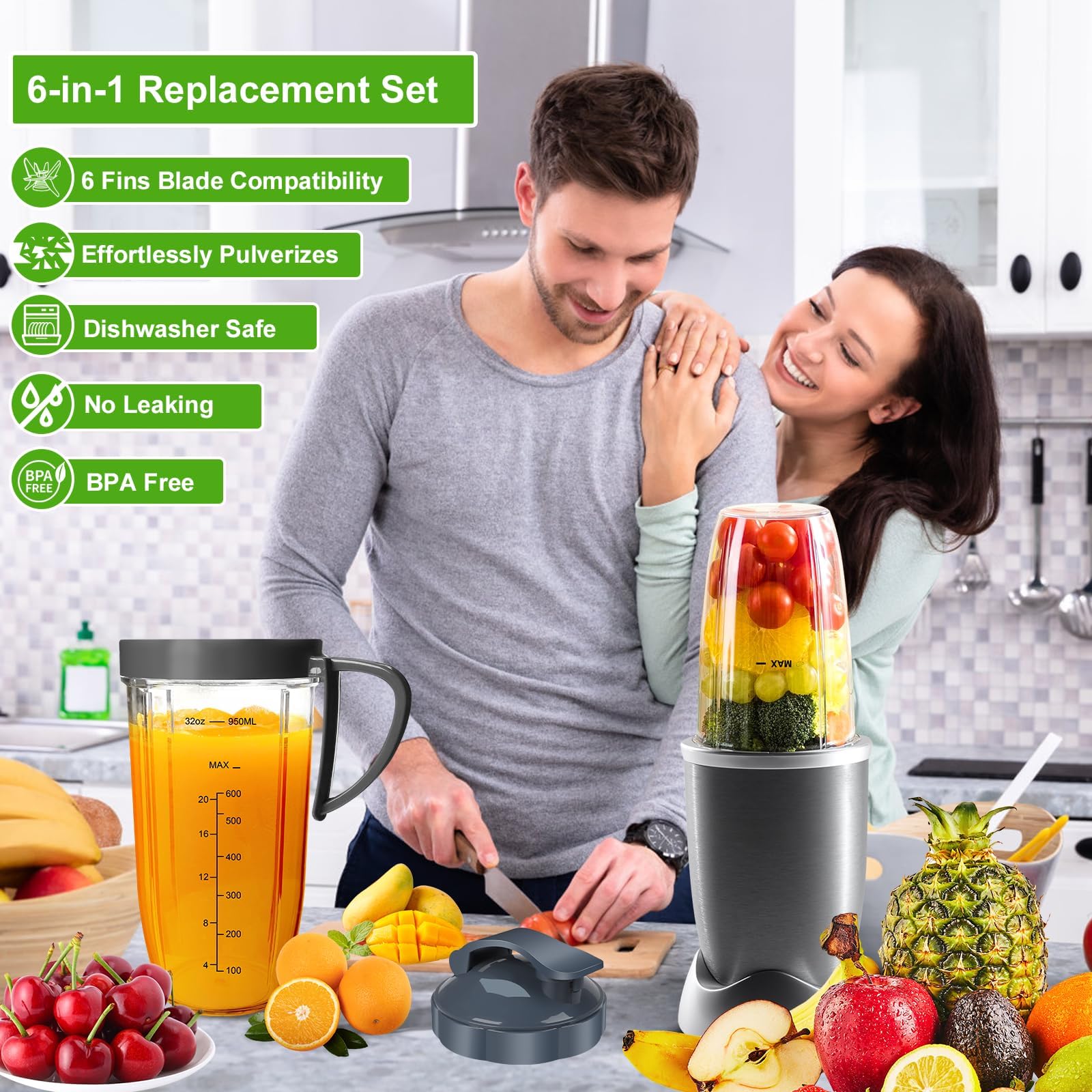 UBYNID Nutribullet BPA-free plastic cups for safe daily use.