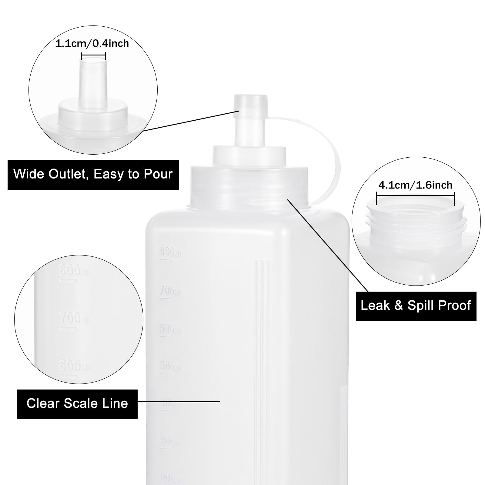 Uceoo sauce-dispensing bottle with precise pour spout for sauces and dressings.