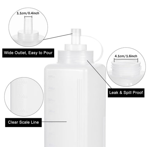Uceoo sauce-dispensing bottle with precise pour spout for sauces and dressings.