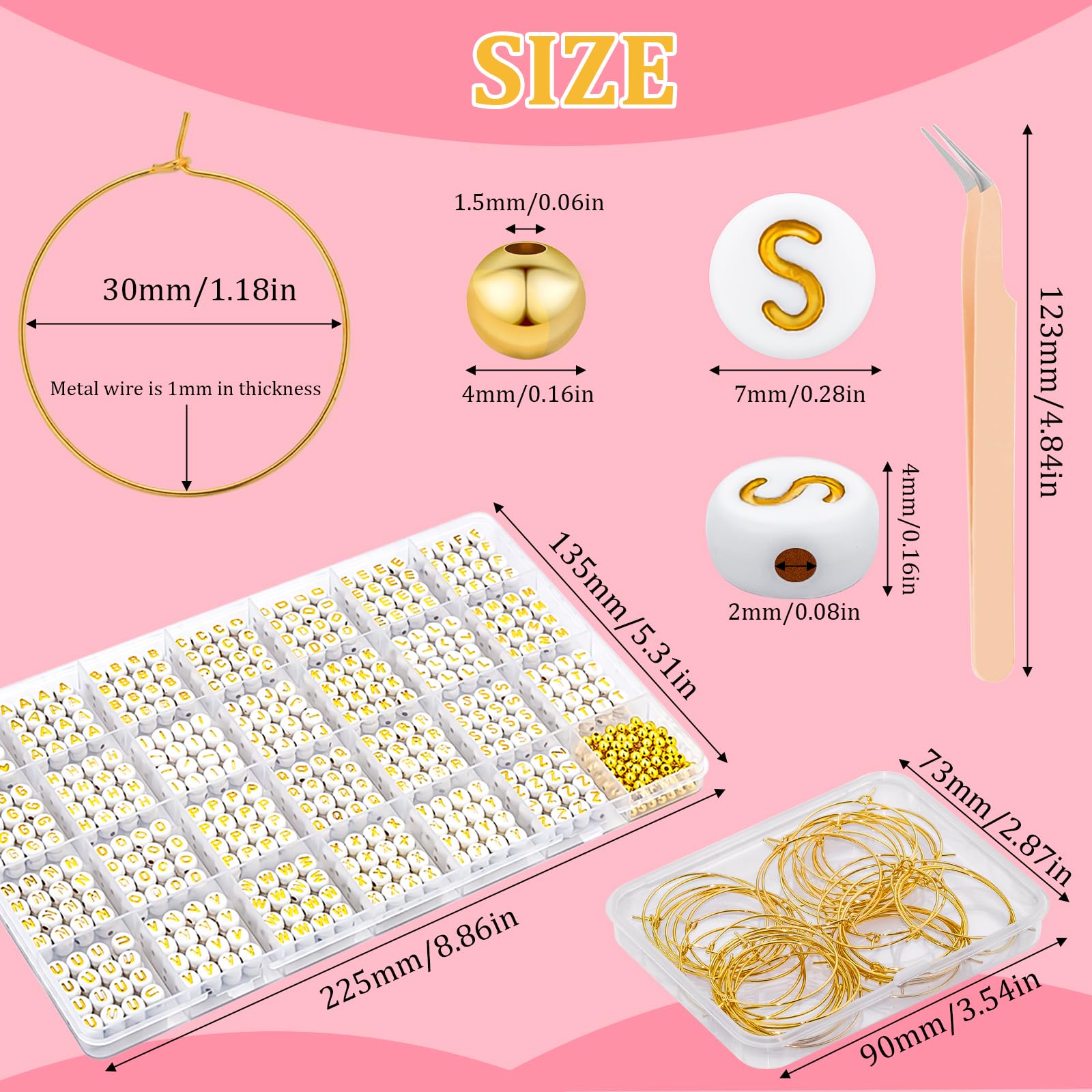 Gold-toned beads and rings for elegant drink markers