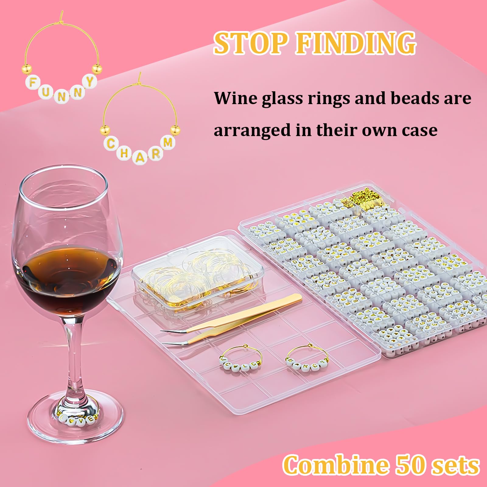 White letter beads for clear, readable glass markers