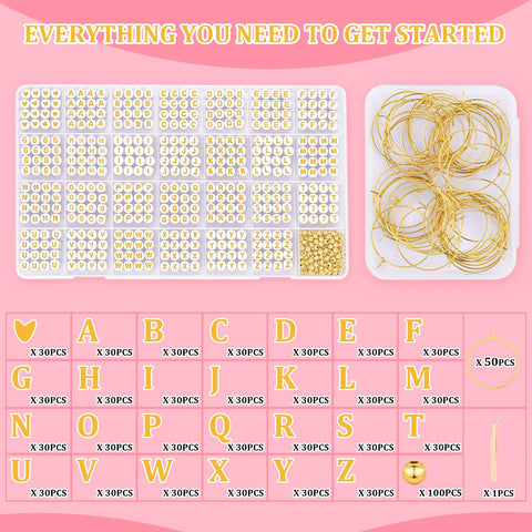 Gold beads and charms ready to customize stem glasses