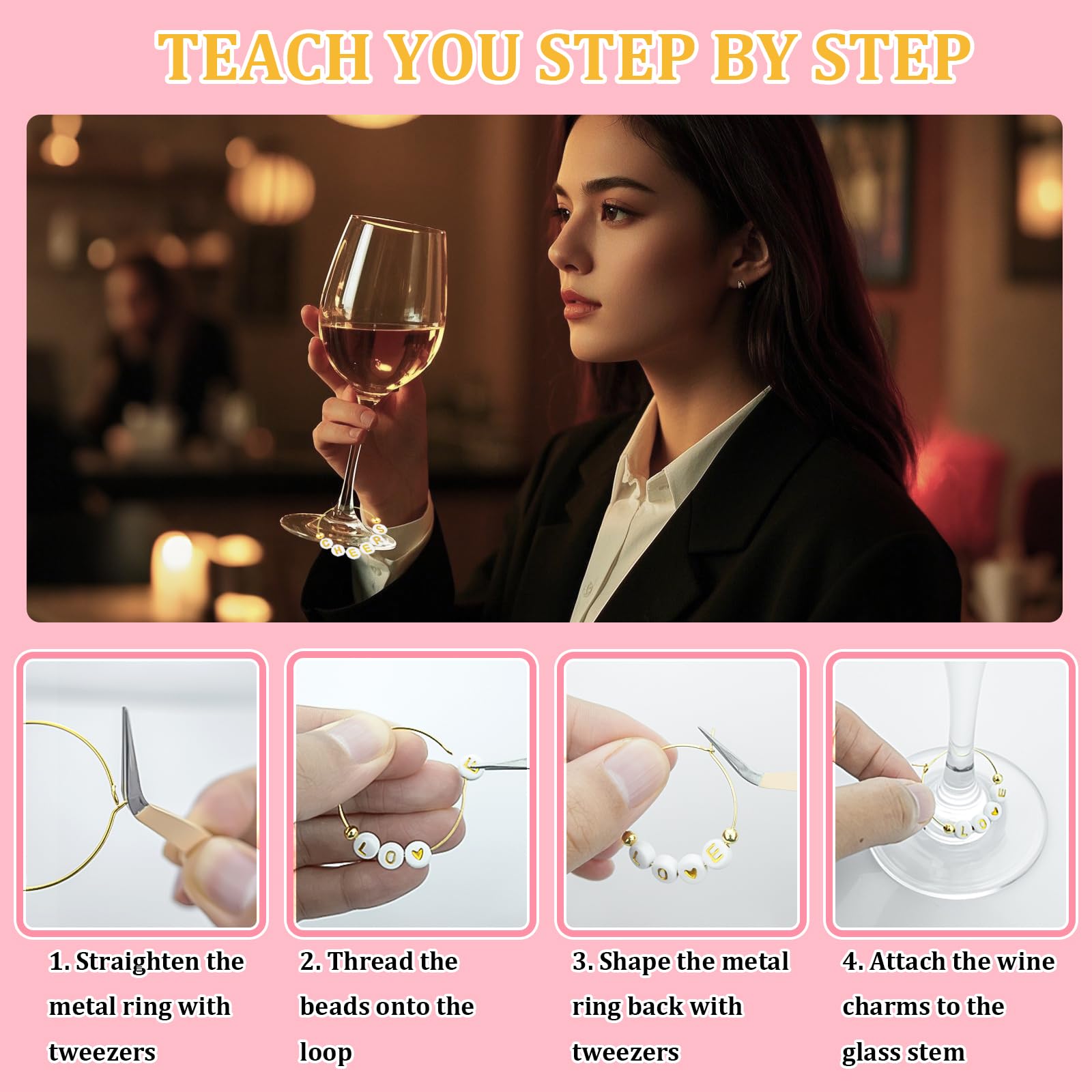 Stainless steel tweezer included for precise bead placement