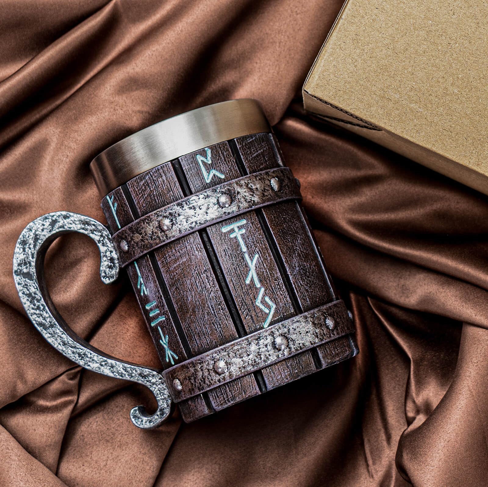 UCOMINS Rune Mug with gift-ready packaging perfect for Norse decor fans