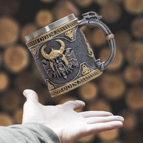 UCOMINS Odin mug hand-painted Odin design for a unique collection.