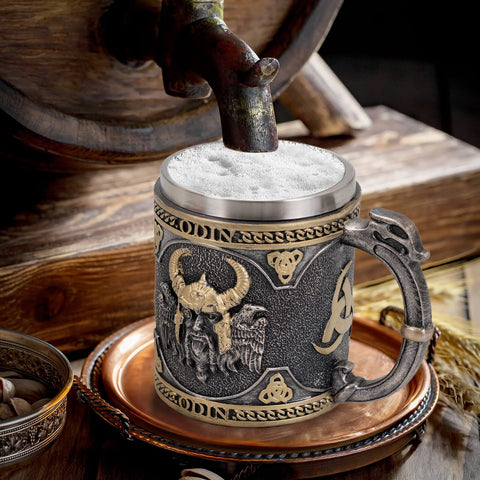 UCOMINS Odin mug resin exterior offers rugged style.