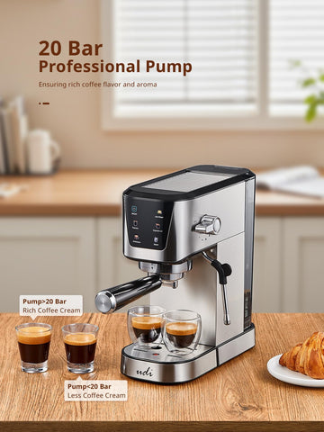 UDI espresso machine showing built-in americano program and milk frother