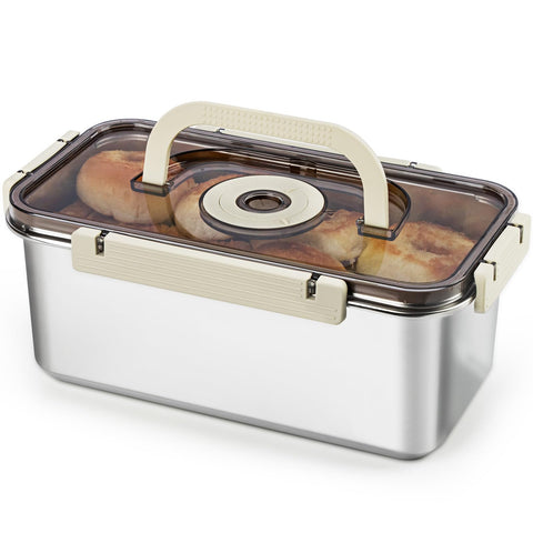 udNmlaiebot stainless steel bread box with handle keeps bread fresh longer.