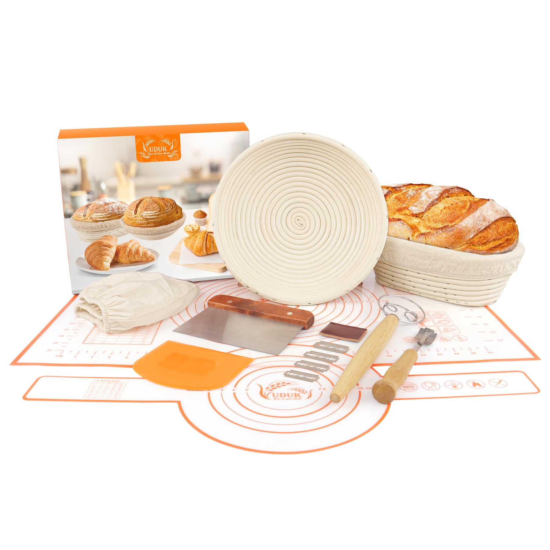 UDUK round 10-inch banneton bread proofing basket shapes perfect loaves.