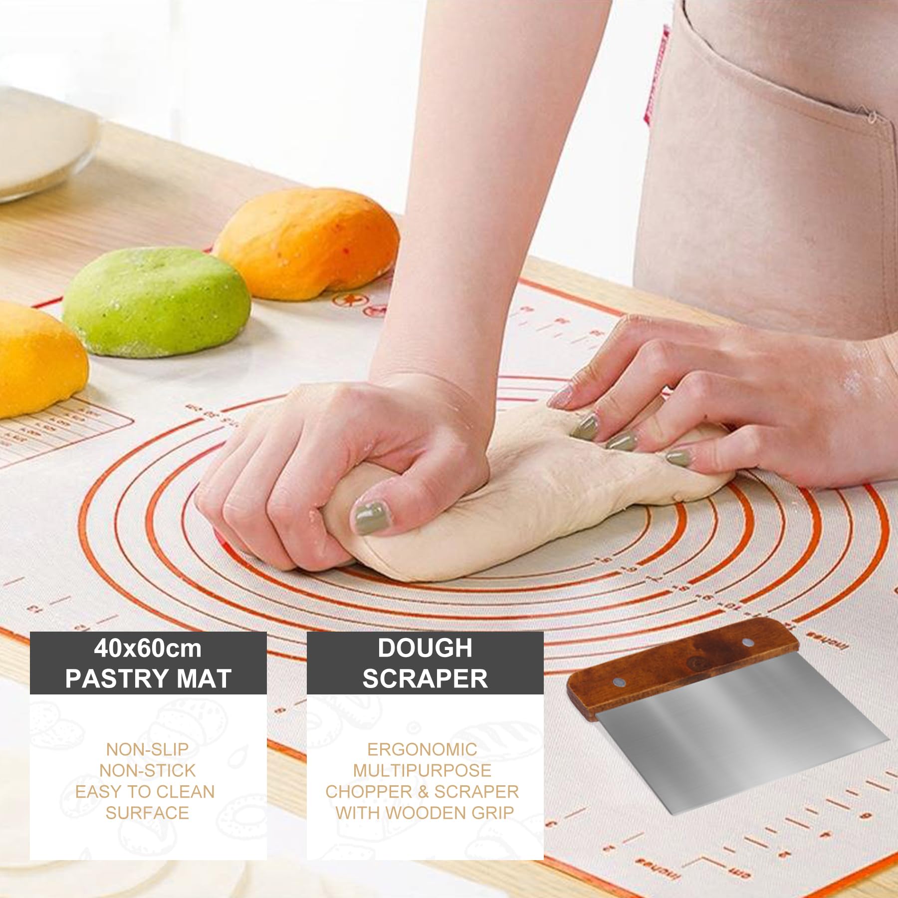UDUK silicone baking mat supports even crusts and easy release.