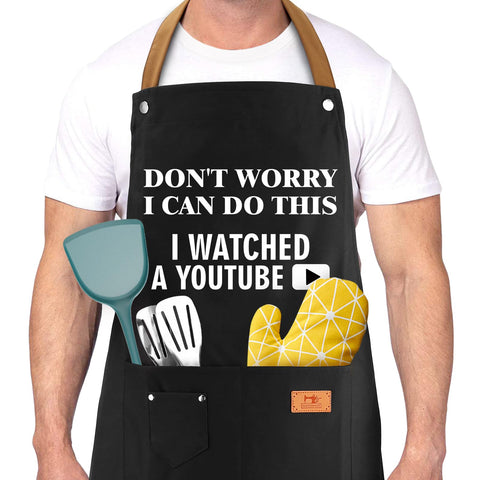 UENOW grilling apron with adjustable neck strap for comfortable outdoor cooking