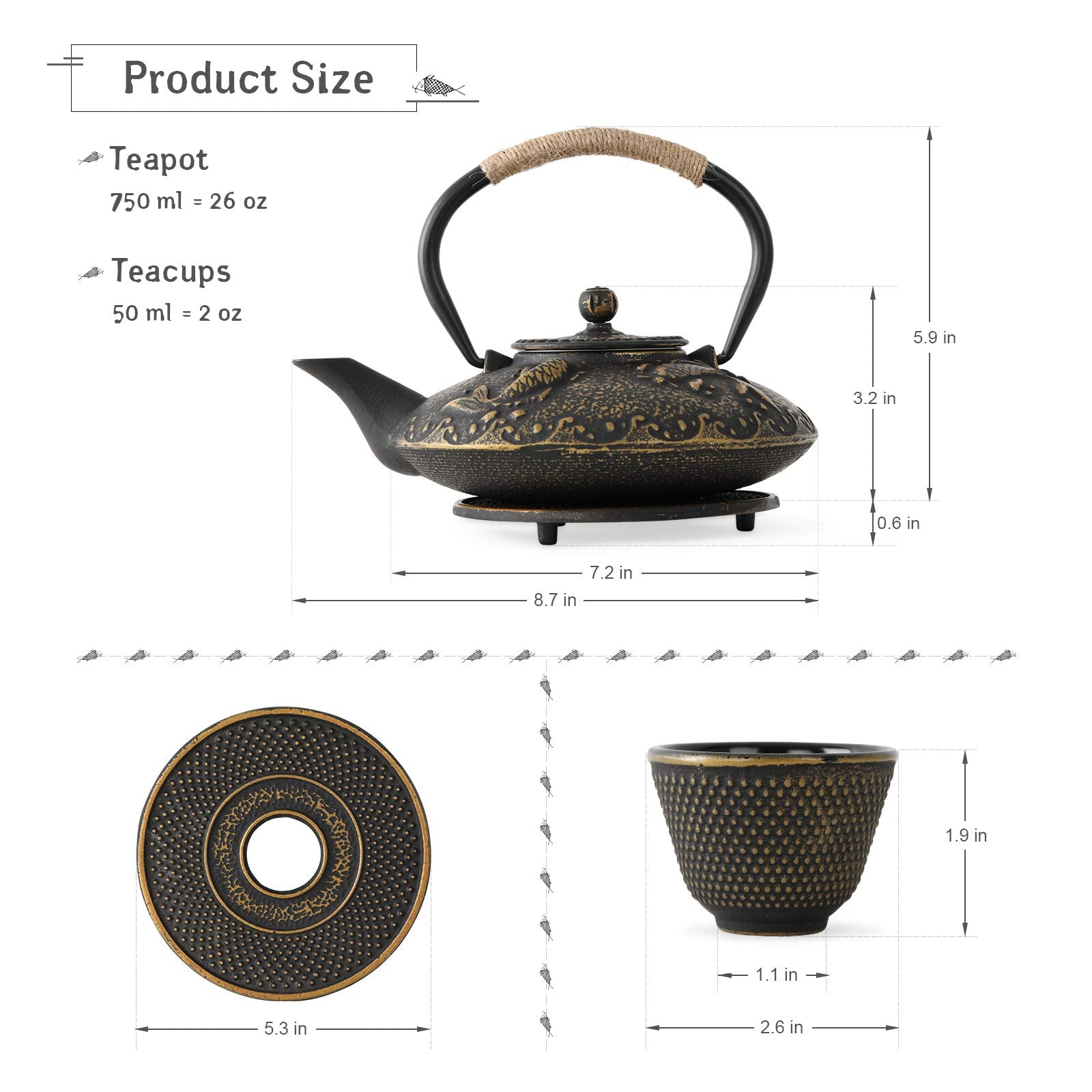 Ufine teapot holds 26 ounces, serving several cups