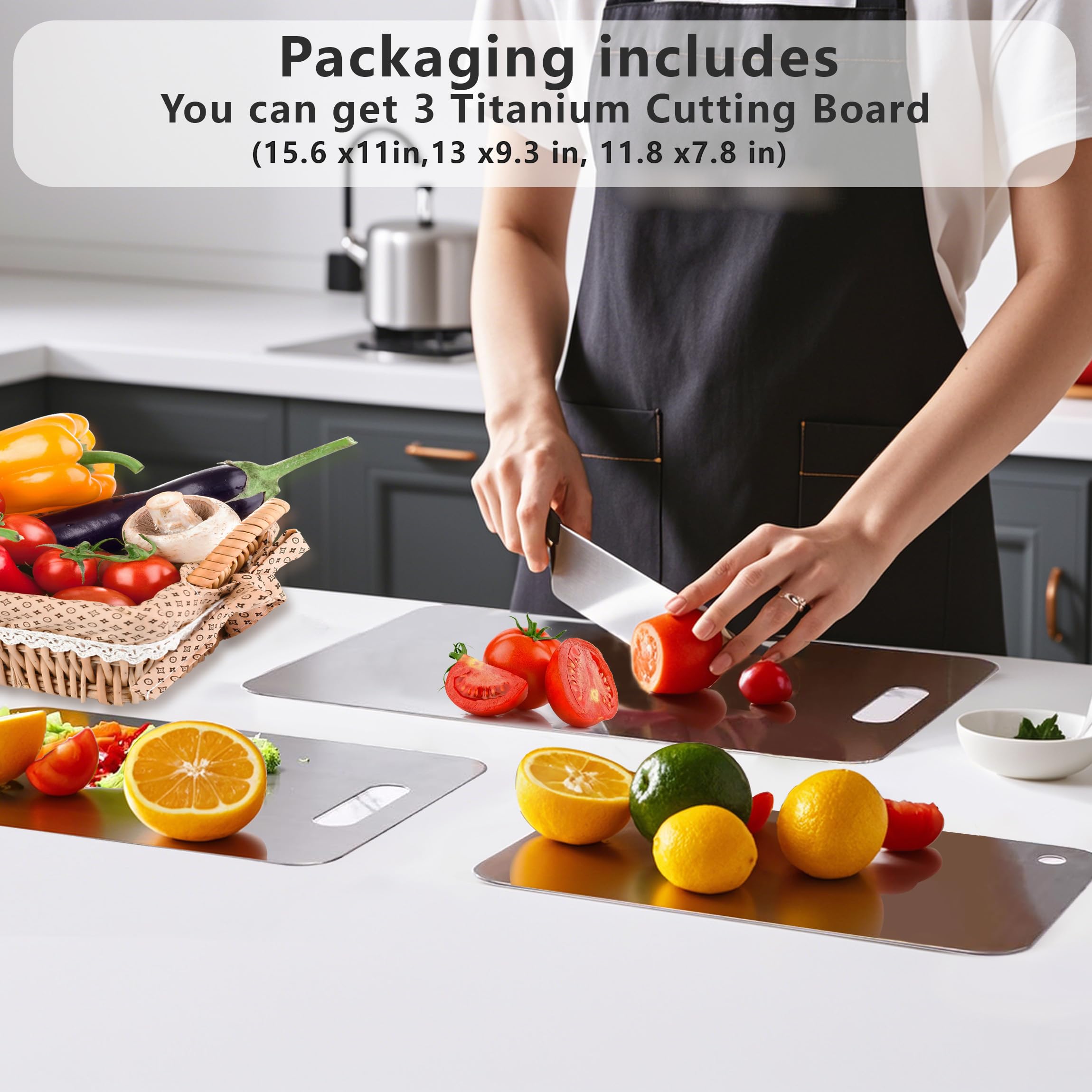 UFJEG three-size set displayed on rack for versatile meal preparation.