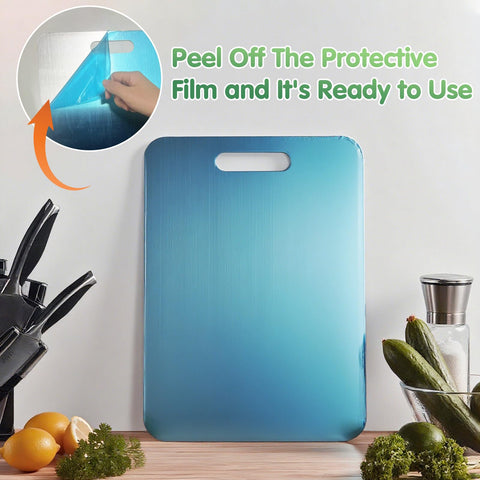 Ufolbol Katuchef titanium cutting board back surface for meat, providing a safe prep area