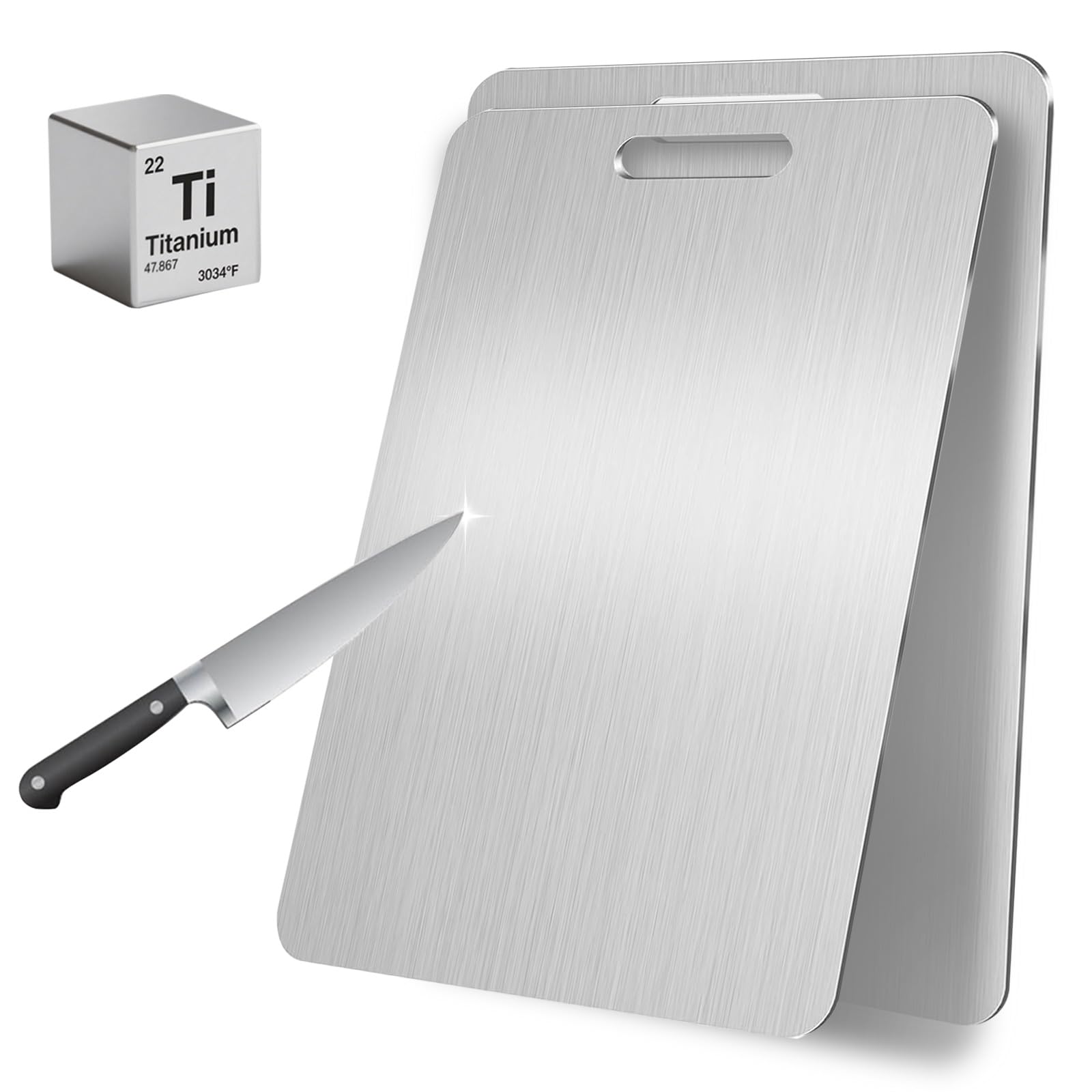 Ufolbol Katuchef titanium cutting board front view for produce prep and dual use