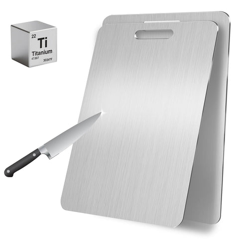 Ufolbol Katuchef titanium cutting board front view for produce prep and dual use