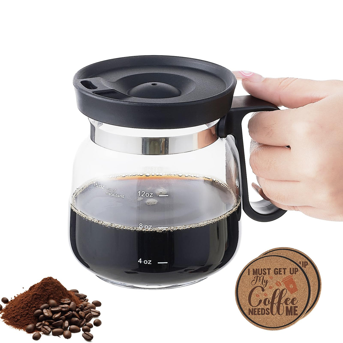 UFORU coffee pot mug 16oz front view, great for a full cup