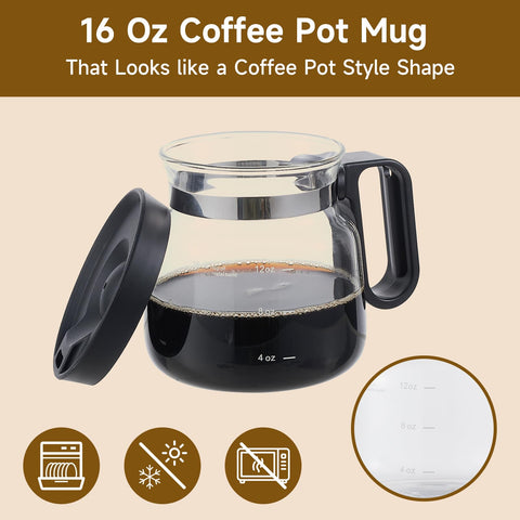 UFORU coffee pot mug with lid closed, spill-free travel