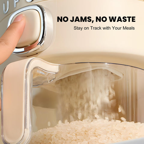 UFORU compact countertop rice bin saving space in the pantry